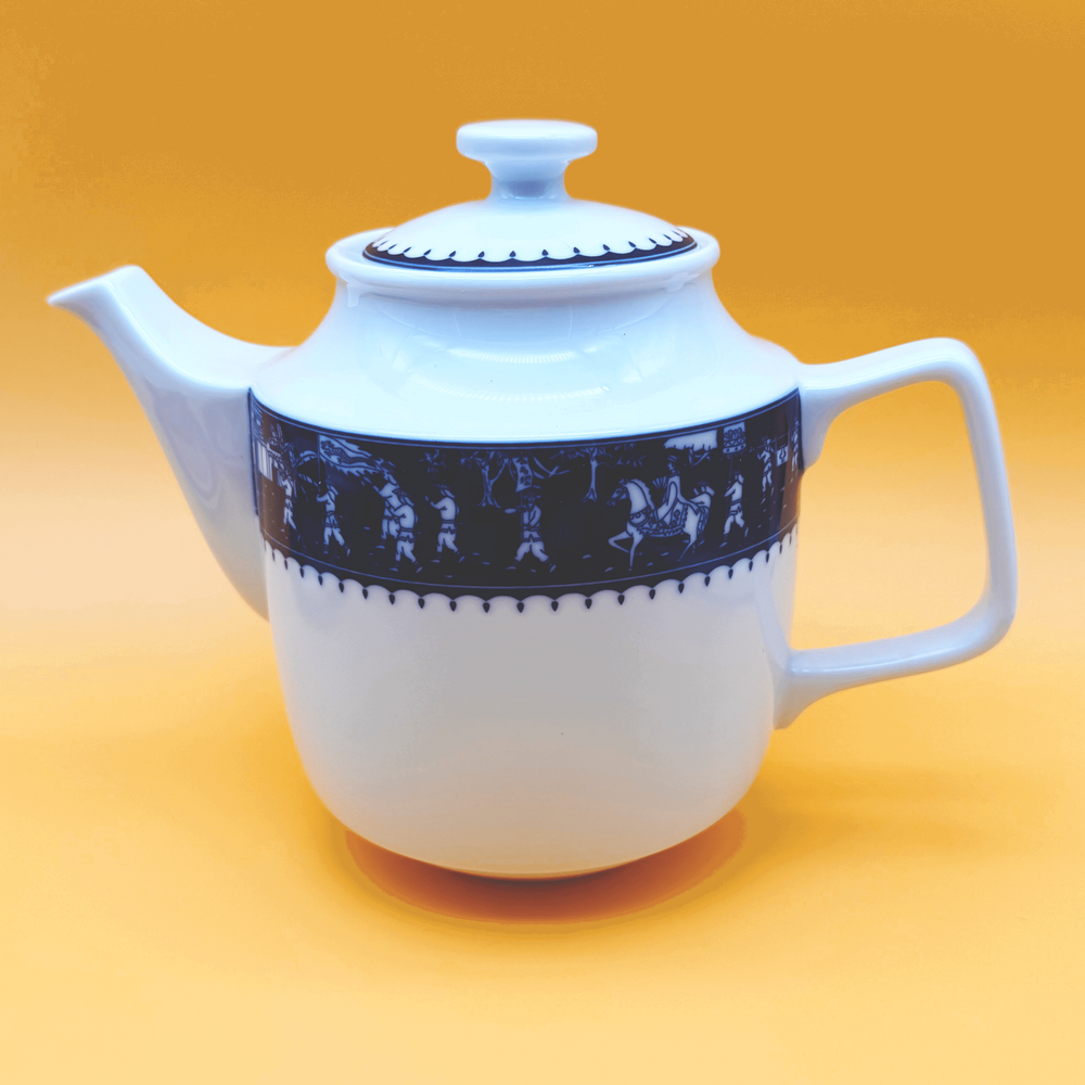 Weißes Porzelan Tee-Set (13 Teile) mit traditioneller Bemalung VIET-TEE.de Bio Tee, Detox Tee, Tee Set, Tee Sieb, Tee Kanne, Grüner Tee, Oolong Tee, Schwarzer Tee, Tee Zubehör, Tee Kanne