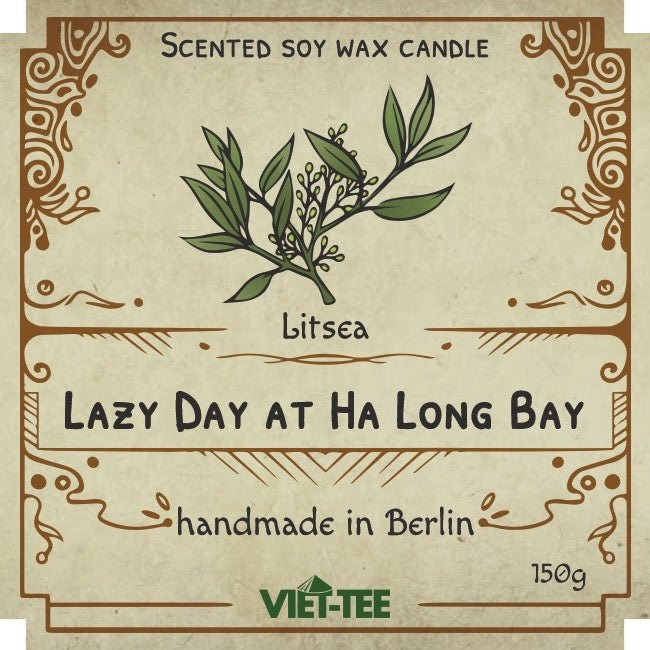 Litsea Bio-Duftkerze "Lazy Day at Ha Long Bay" VIET-TEE.de Bio Tee, Detox Tee, Tee Set, Tee Sieb, Tee Kanne, Grüner Tee, Oolong Tee, Schwarzer Tee, Tee Zubehör, Tee Kanne