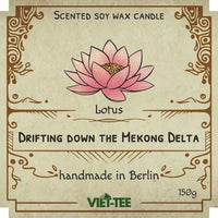 Lotus Bio-Duftkerze "Drifting Down the Mekong Delta" VIET-TEE.de Bio Tee, Detox Tee, Tee Set, Tee Sieb, Tee Kanne, Grüner Tee, Oolong Tee, Schwarzer Tee, Tee Zubehör, Tee Kanne