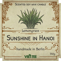 Lemongrass Bio-Duftkerze (150g) - Sunshine in Hanoi - Viet-Tee.de